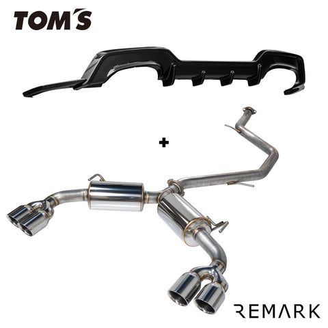 Sports Touring Exhaust [Quad-Exit] + TOM'S Racing Rear Diffuser Kit - Toyota Corolla Hatchback (2023+)