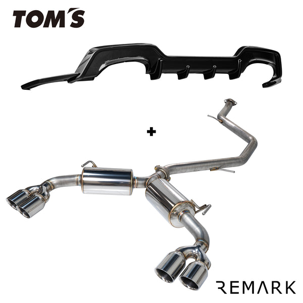 Sports Touring Exhaust [Quad-Exit] + TOM'S Racing Rear Diffuser Kit - Toyota Corolla Hatchback (2023+) - 1