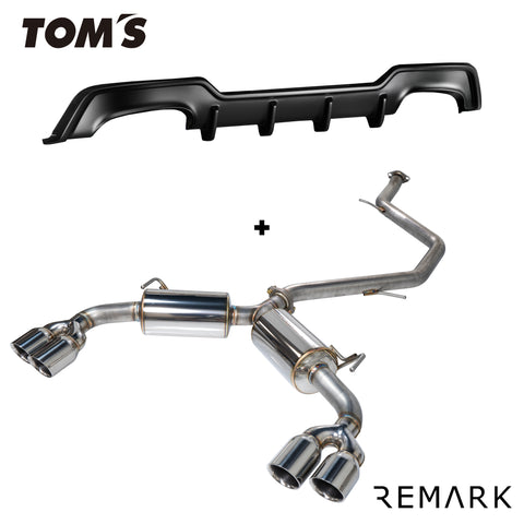 Sports Touring Exhaust [Quad-Exit] + TOM'S Racing Rear Diffuser Kit - Toyota Corolla Hatchback (2019~2022)
