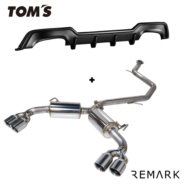 Sports Touring Exhaust [Quad-Exit] + TOM'S Racing Rear Diffuser Kit - Toyota Corolla Hatchback (2019~2022)
