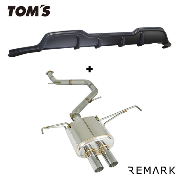 Catback Exhaust (Center-Dual) + TOM'S Racing Rear Diffuser [No-Exhaust Outlet] - Toyota Corolla Hatchback (2019~2022) - 1